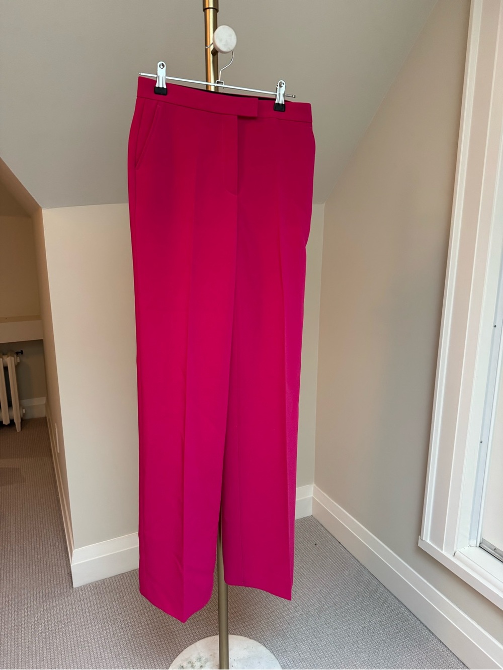 The Kooples Wide Leg Trousers in Fuchsia Pink